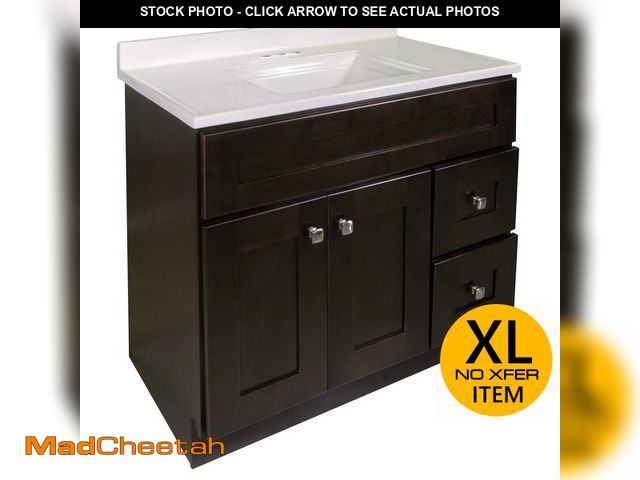 Lot 74-12659772 - Design House Brookings 37 Inch Bathroom Vanity with Cultured Marble Vanity Top - Unassembled Bathroo...