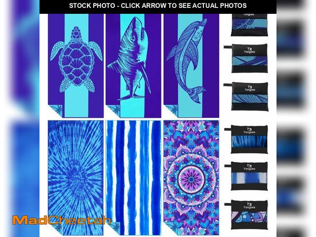 Lot 74-14304265 - Yongoes 6 Pack Microfiber Lightweight Thin Beach Towel Sand Free Quick Dry Super Absorbent Large Tow...