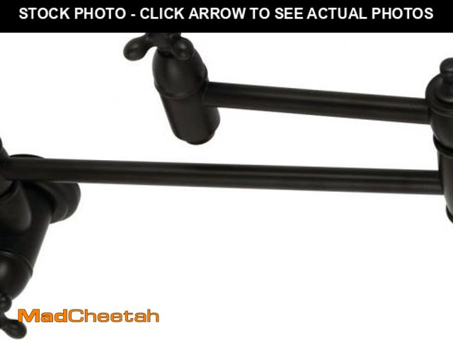 Lot 74-12169184 - Kingston Brass KS3100AX Restoration Wall Mount Pot Filler Kitchen Faucet, Matte Black - UNUSED
