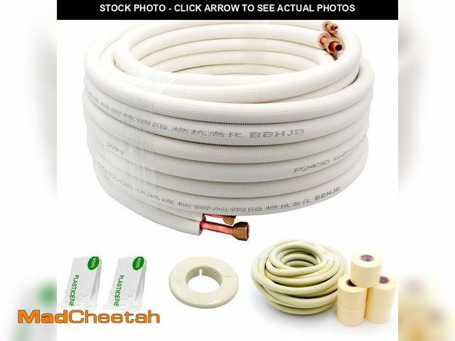 Lot 74-13709734 - HANSUM Mini Split Line Set,3/8" 5/8" OD Copper Pipes Tubing and White PE Thickened Insulated Coil wi...