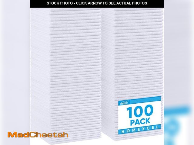 Lot 74-12327365 - HOMEXCEL White Microfiber Cleaning Cloth, 100 Pack Cleaning Towels for Kitchen, Lint Free, Scratch-F...