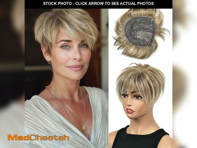 Lot 74-14338310 - PHOCAS Short Blonde Hair Toppers for Women with Thinning Hair Topper with Bangs Fluffy Comfortable W...