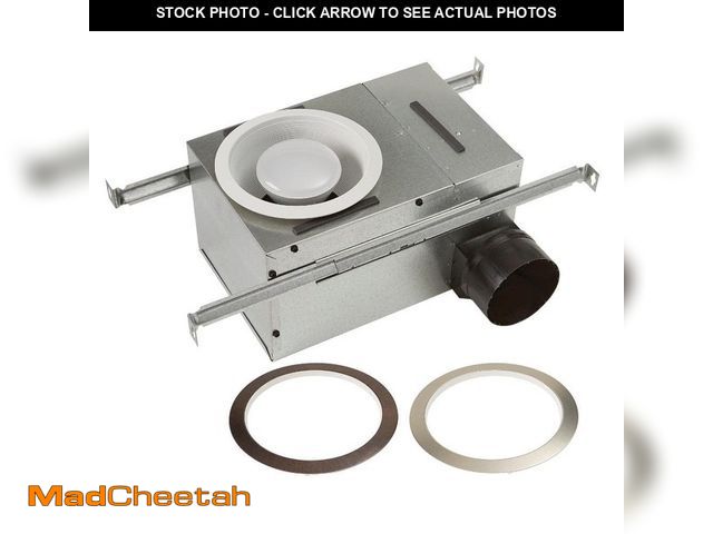 Lot 74-13796912 - Broan-NuTone White Adjustable 50-80 CFM Ceiling Bathroom Exhaust Fan with Light Easy Change Trim Kit...