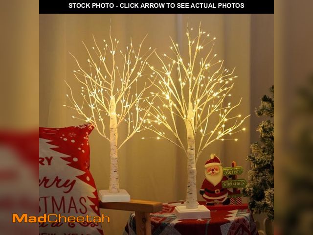Lot 74-12110152 - 2 Pack 144 LED Artificial Tree Lamp with Timer, DIY Birch Tree with LED Lights, Lighted up Tree Lamp...