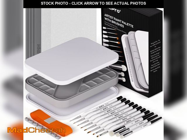 Lot 74-13546530 - Nicpro Miniature Painting Kit with Wet Palette &amp; 11PCS Detail Paint Brushes Drybrush, 100PCS Wet...