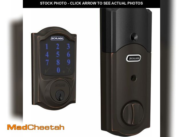 Lot 74-14591519 - Schlage Connect Smart Deadbolt Lock with Camelot Trim, Aged Bronze - UNUSED