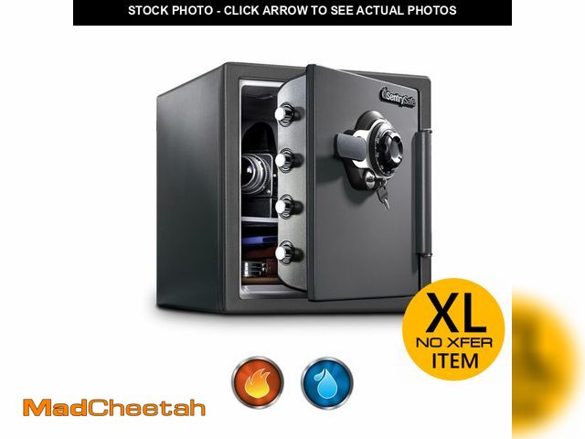 Lot 74-13563464 - SentrySafe Medium Gray Fireproof Safe and Waterproof Safe Box with Dial Combination, Home Security f...