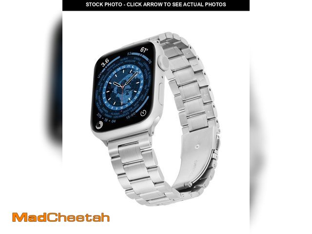 Lot 74-12526825 - WITHit Stainless Steel Link Band for The Apple Watch, Unisex, Silver - USED