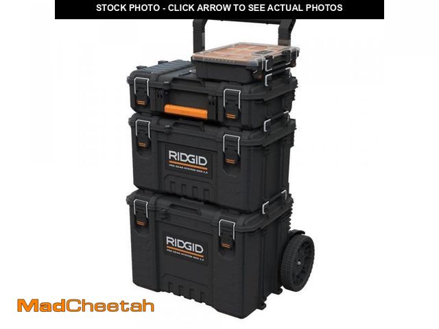 Lot 74-12463918 - (MISSING LARGE TOOL BOD,TROLLEY) RIDGID Pro Gear System Gen 2.0 Stackable Rolling Tool Box , 22 in. ...