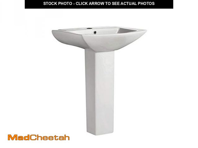 Lot 74-12367825 - (SINK ONLY) Swiss Madison Well Made Forever SM-PS306 Pedestal Bathroom Sink Single Faucet Hole, 24" ...