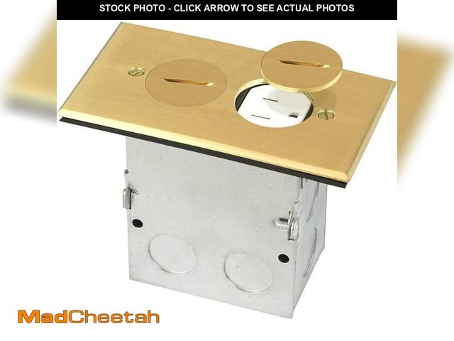 Lot 74-12746113 - NEWHOUSE ELECTRIC Floor Box Kit with Screw Caps, Electrical Box for Wood Sub-Flooring with 15 Amp TR...