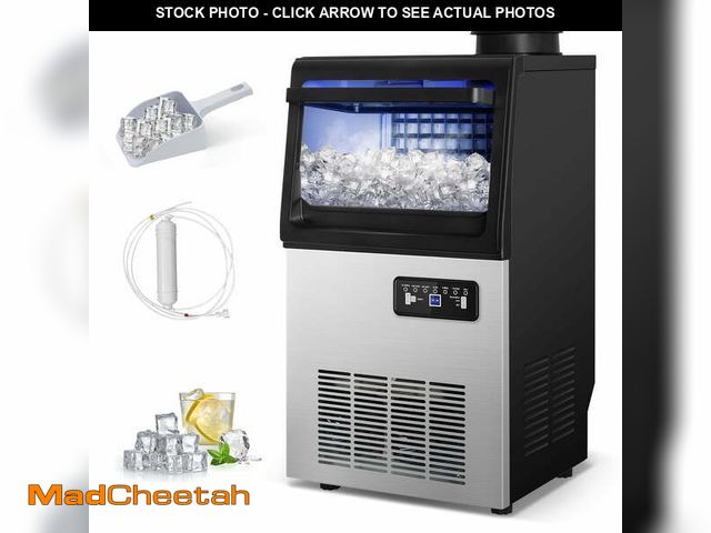 Lot 74-12598291 - Tittla Commercial Ice Maker 88Lbs/24H,Ice Machine with 11 lbs Storage, 4x9 Cubed Ice - UNUSED