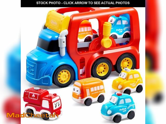 Lot 74-12718655 - Vroomix Toddler Truck Toys for Age 2-4, Carrier Transport Trucks for Kids 2 3 4 5 Year Old Boy, 4 Pa...