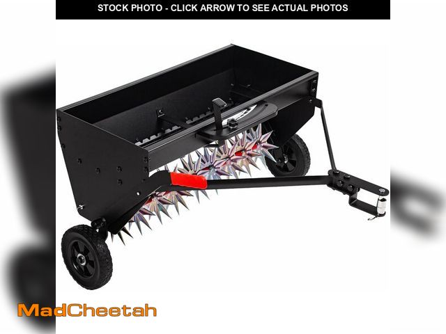 Lot 74-14613014 - Suchtale Upgrade 40-Inch Tow Behind Spiker Seeder,Combination Tow Spike Aerator,Broadcast Spreader,S...