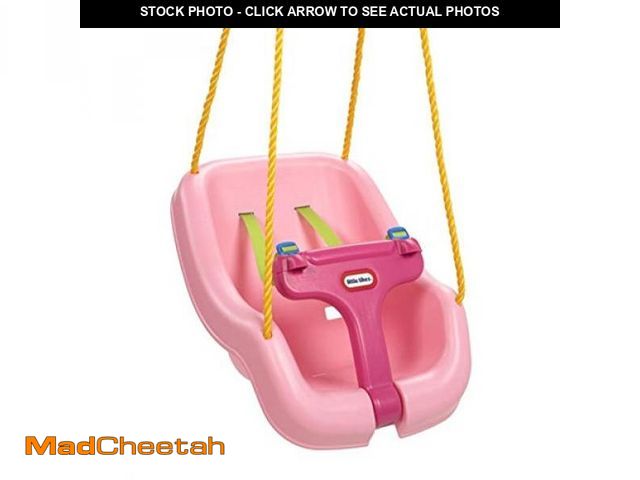Lot 74-12137083 - Little Tikes Snug 'n Secure Pink Swing with Adjustable Straps, 2-in-1 for Baby and Toddlers Ages 9 M...