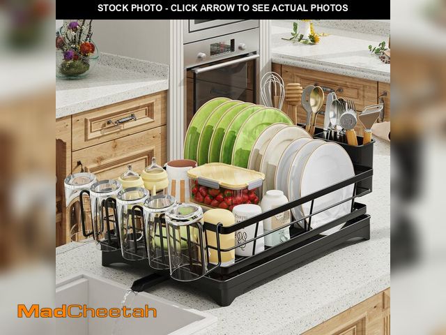 Lot 74-13542533 - Ekisemio Dish Drying Rack for Kitchen Counter - Large Capacity Dish Drainer with Cutlery Holder &amp...