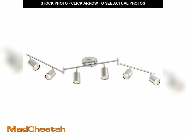 Lot 74-13576201 - VONLUCE 6 Light Track Light Fixture, LED Track Lighting Kit with Rotatable Track Heads, 3-Color GU10...
