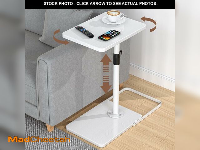 Lot 74-12699153 - C Table End Table Adjustable Height, 360ÃÂ°Swivel TV Tray Table, Upgraded Metal and Wooden Base to ...