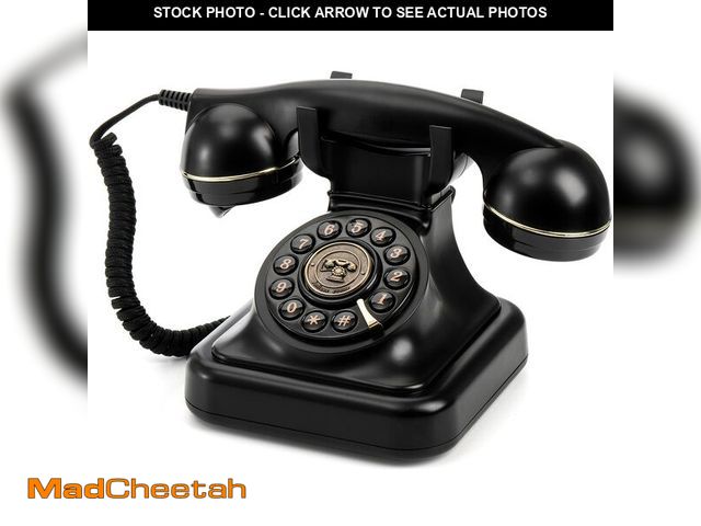 Lot 74-12704631 - Peohud Retro Landline Telephone, Classic Corded Desk Phone, Vintage Old Fashioned Dial Button Phone ...