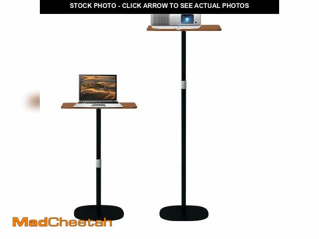 Lot 74-12607598 - Small Laptop Standing Desk, Adjustable Height Pedestal End Table with Wooden Top, Portable Tall Side...