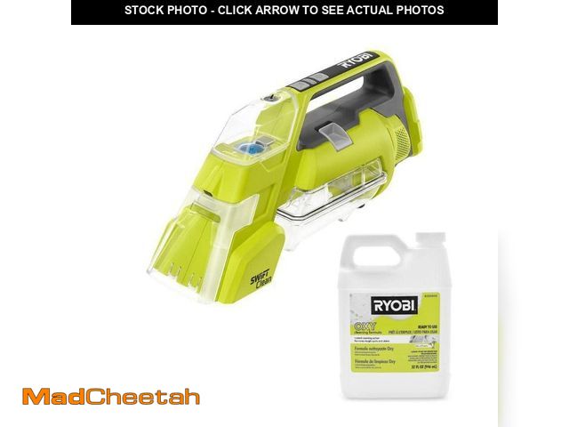 Lot 74-13692428 - RYOBI ONE+ 18V Cordless SWIFTClean Handheld Spot Cleaner (Tool Only) with 32 oz. OXY Cleaning Soluti...