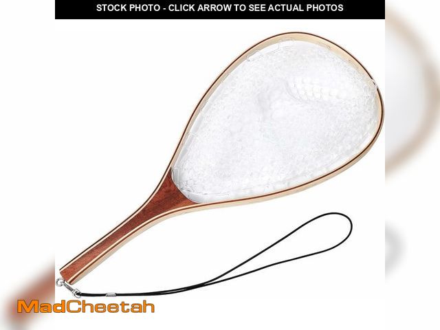 Lot 74-12664364 - Hipicute Fly Fishing Net, Trout Nets, Wooden Frame Fly Fishing Landing Nets with Soft Rubber Mesh fo...