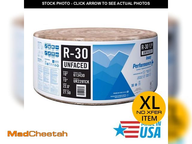 Lot 74-14447275 - (PALLET OF 15 ROLLS) Knauf Insulation R30 Unfaced 15 in. x 22 ft. Fiberglass Insulation Roll for Flo...