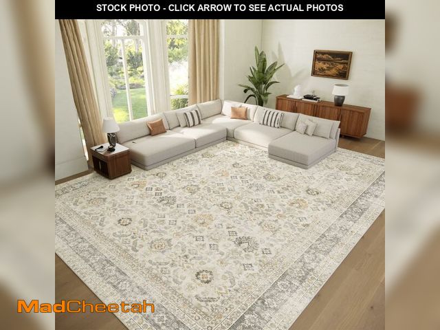 Lot 74-13637033 - Washable 10x14 Area Rugs for Living Room, Boho Non-Slip Vintage Distress Large Rugs for Bedroom Dini...