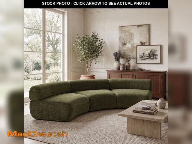 Lot 74-14242886 - *BOX 2 ONLY* CHRISTOPHER KNIGHT HOME Wendy 118.5 in. Fabric Upholstered Modular Curved Compressed Se...