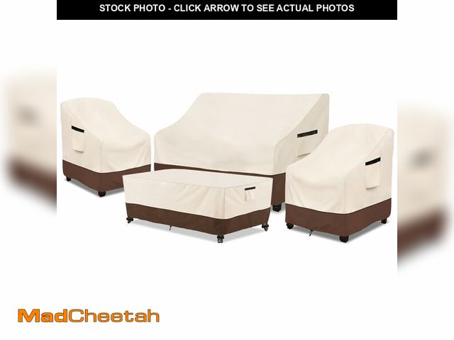 Lot 74-14152350 - Rileytee Outdoor Furniture Set Cover, 4 Pcs 600D Heavy Duty 100% Waterproof Patio Furniture Covers,F...