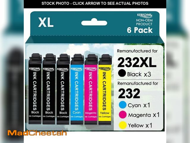 Lot 74-14269001 - KERFOINK Remanufactured Ink Cartridges for Epson 232 232XL Ink Cartridge Combo Pack with Workforce W...