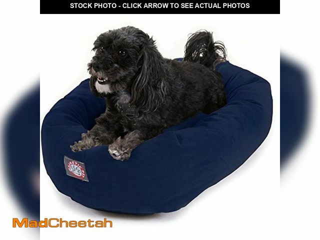 Lot 74-12633196 - Majestic Pet 24 Inch Suede Calming Dog Bed Washable 24x19x7 (Inch) - Cozy Soft Round Donut Dog Bed w...