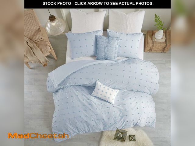 Lot 74-12633104 - Intelligent Design Duvet Set 100% Cotton Jacquard, Tufts Accent, Shabby Chic All Season Cover for Co...