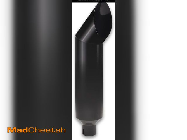 Lot 74-12397917 - FGJQEFG 5 Inch Inlet 7 Inch Outlet Gloss Black Stainless Steel Miter Angle Cut Diesel Smoker Exhaust...