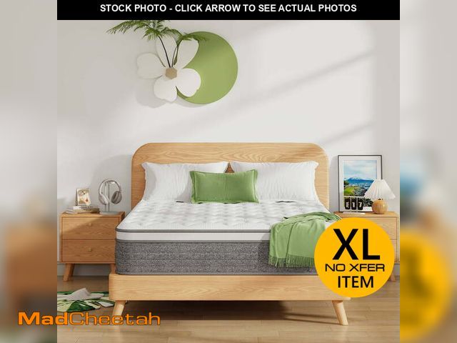 Lot 74-12668593 - Kizreo Queen Mattress 14 inch, Hybrid Mattress in a Box with Memory Foam and Pocket Springs for Pres...