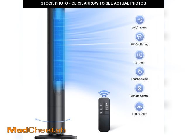 Lot 74-14438724 - 41" Tower Fan, Wide Oscillating Fans with 3 Speeds, 3 Modes, 26 ft/s High Velocity, LED Display with...