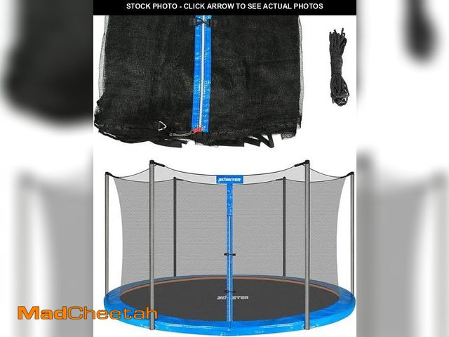 Lot 74-12126684 - 14FT Trampoline Replacement Safety Enclosure Net for 6 Straight Poles Round Frame Trampolines, Breat...