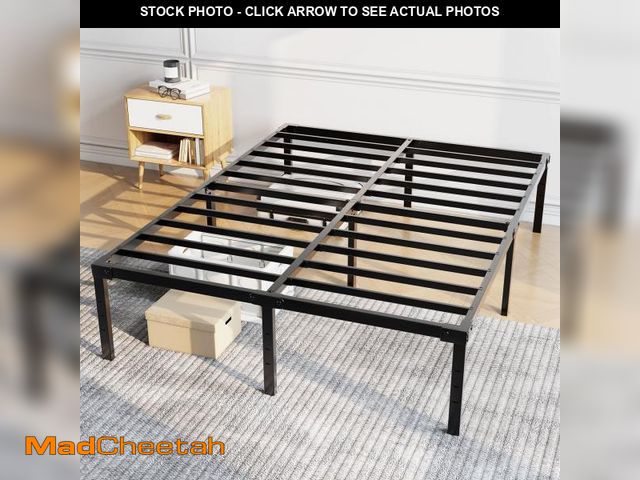Lot 74-12480541 - (MISSING HARDWARE) Capri King Bed Frame, 18 inch High Metal Platform Bed Frame, 2200 LBS Weight Capa...