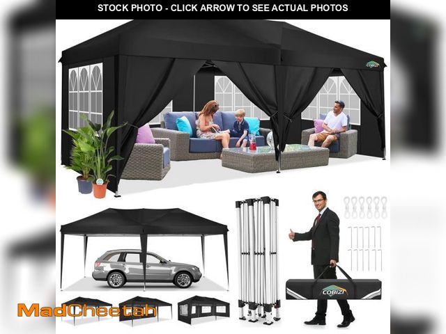 Lot 74-12160521 - COBIZI 10x20 Pop Up Canopy Tent with Removable Sidewalls Waterproof Commercial Instant Shelter Outdo...