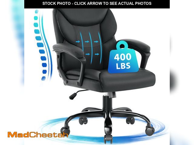 Lot 74-14352521 - JONPONY Leather Office Chair, Big and Tall 400lbs Ergonomic Desk Chairs with Back Support, Executive...
