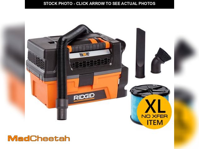 Lot 74-13692335 - RIDGID 3 Gal. 5.0 Peak HP NXT Shop Vacuum Wet Dry Vac with Fine Dust Filter, Expandable Hose and Acc...