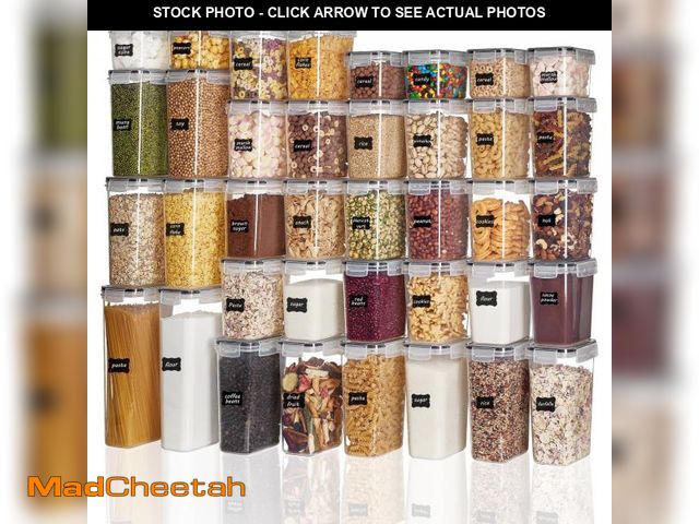 Lot 74-12514851 - Vtopmart Airtight Food Storage Containers Set,  38pcs Plastic Kitchen and Pantry Organization Canist...