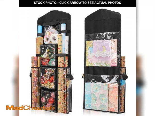 Lot 74-12435764 - EXLIFBAG Wrapping Paper Storage, Gift Wrap Organizer Holder Double-Sided Hanging Gift Bag Storage Or...