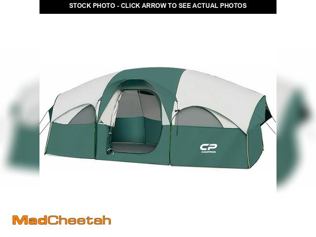 Lot 74-13709316 - CAMPROS CP Tent-8-Person-Camping-Tents, Waterproof Windproof Family Tent, 5 Large Mesh Windows, Doub...