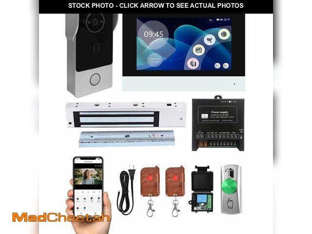 Lot 74-12717176 - Smart Video Doorbell Intercom System with 600lb Magnetic Lock, 7" Touch Screen Wi-Fi Monitor, 1080P ...
