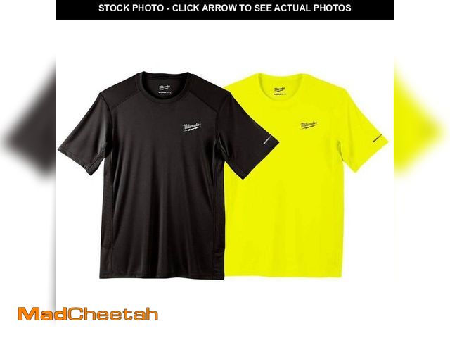 Lot 74-13667856 - Milwaukee Men's Large Black and High Visibility WORKSKIN Light Weight Performance Short Sleeve T-Shi...