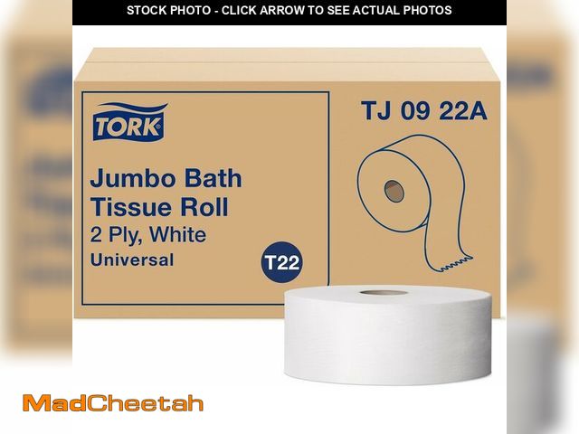 Lot 74-14582160 - Tork Jumbo Toilet Paper Roll White T22, 12 x 1000', TJ0922A - UNUSED