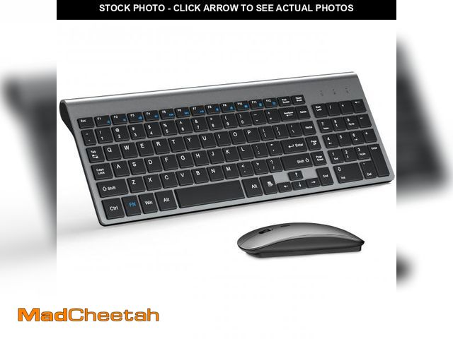 Lot 74-12315239 - Wireless Keyboard and Mouse Ultra Slim Combo, TopMate 2.4G Silent Compact USB 2400DPI Mouse and Scis...