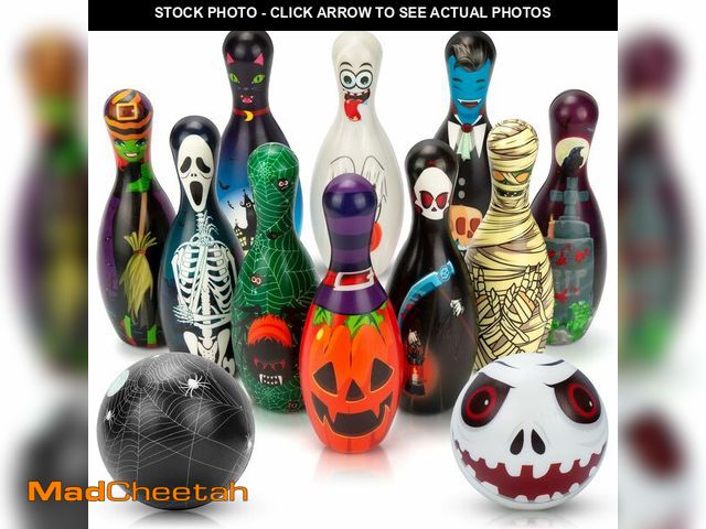 Lot 74-12969325 - AORZIT Halloween Games Bowling Set for Kids Party Supplies, Pins and Balls for Family Indoor Outdoor...