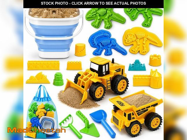 Lot 74-14273308 - TOY Life 22 Pcs Dinosaur Beach Toys for Kids Ages 4-8 Collapsible Sand Toys with Construction Cars S...